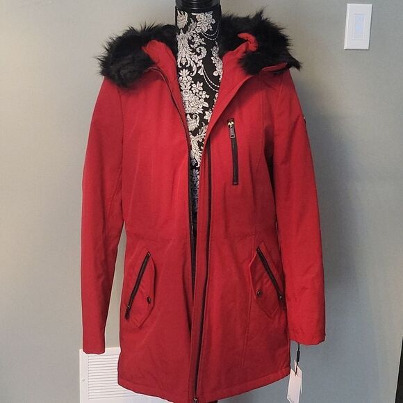 Calvin Klein Faux-Fur-Lined Parka Small size - Picture 2 of 10